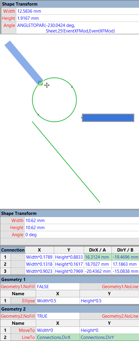 Visio ANGLETOPAR function