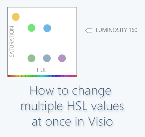 How to change multiple HSL values at once in Visio